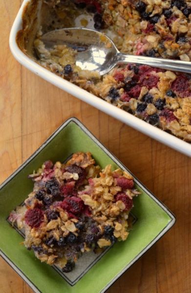 Baked Oatmeal with Berries & Lentils