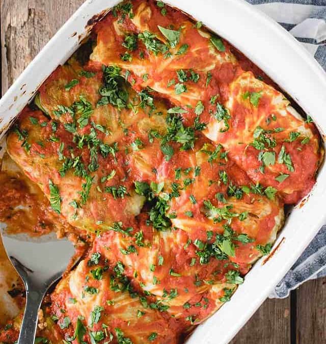 Ground Turkey & Quinoa-Stuffed Cabbage Rolls
